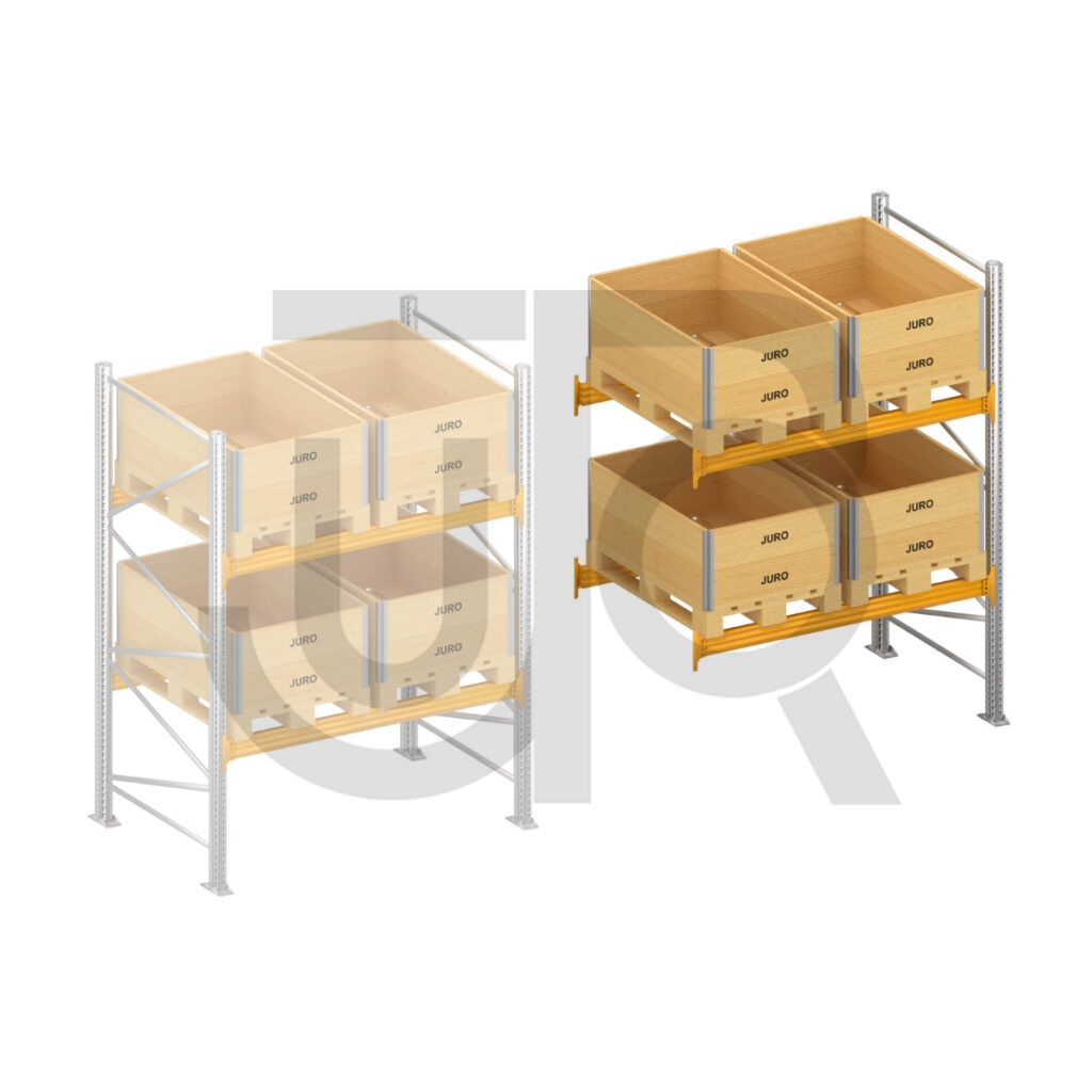 Palletstelling H2500 x D1100, liggers 106/4 geel| aanbouwset vak 1800 mm-0