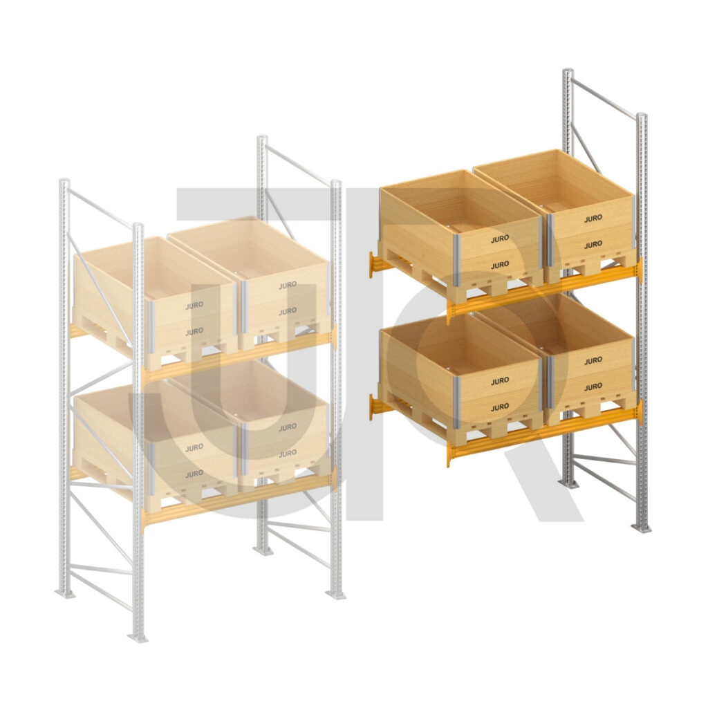 Palletstelling H3500 x D1100, liggers 106/4 geel| aanbouwset vak 1800 mm-0