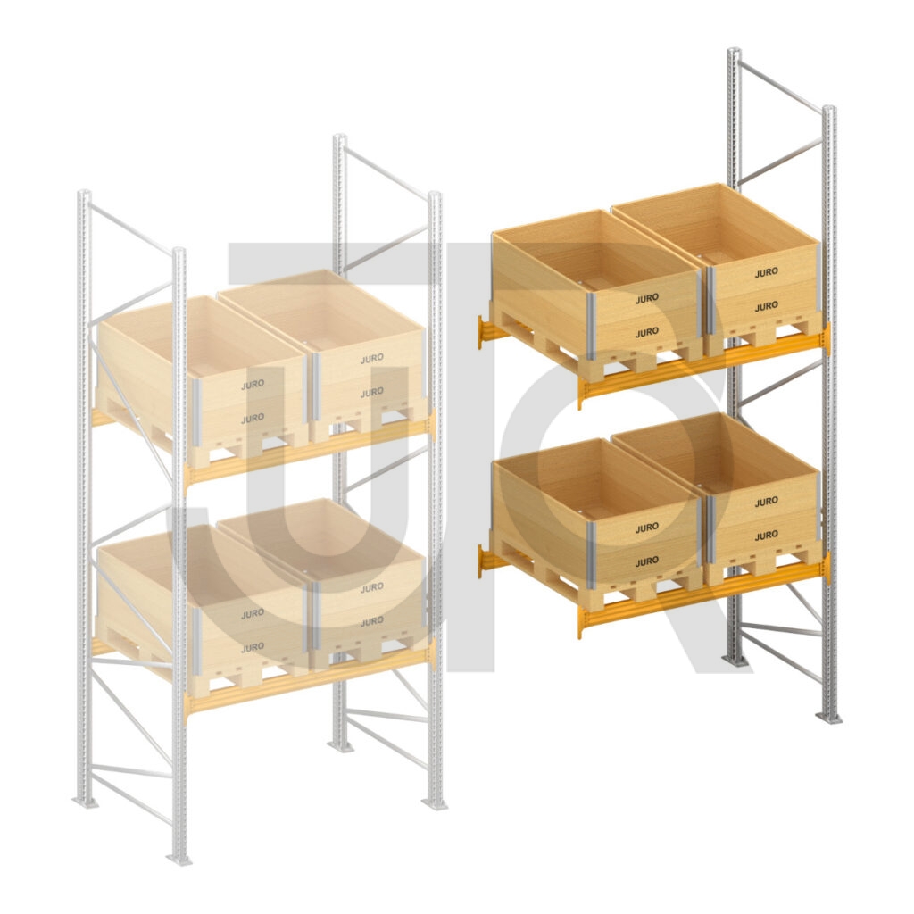 Palletstelling H4000 x D1100, liggers 106/4 geel| aanbouwset vak 1800 mm-0