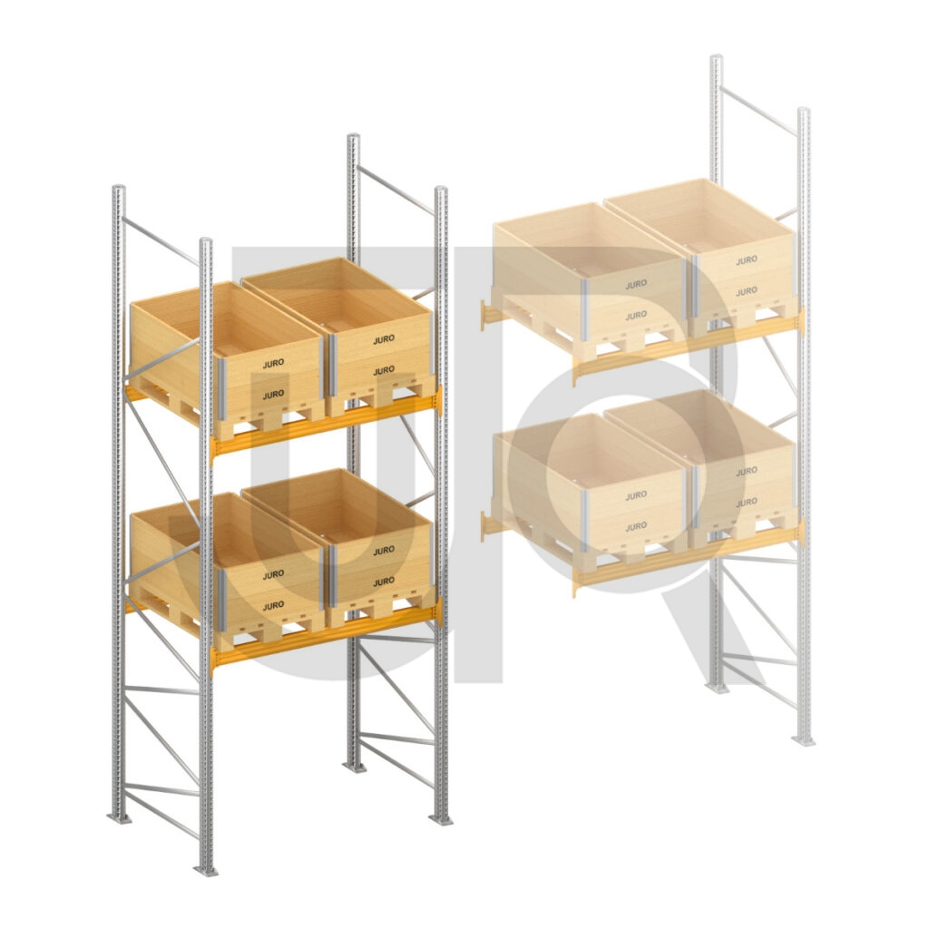 Palletstelling H4500 x D1100, liggers 106/4 geel| startset vak 1800 mm-0