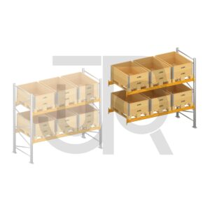 Palletstelling H2500 x D1100, liggers 106/4 geel| aanbouwset vak 2700 mm-0