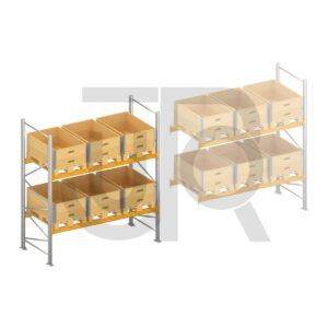 Palletstelling H3000 x D1100, liggers 106/4 geel | startset vak 2700 mm -0