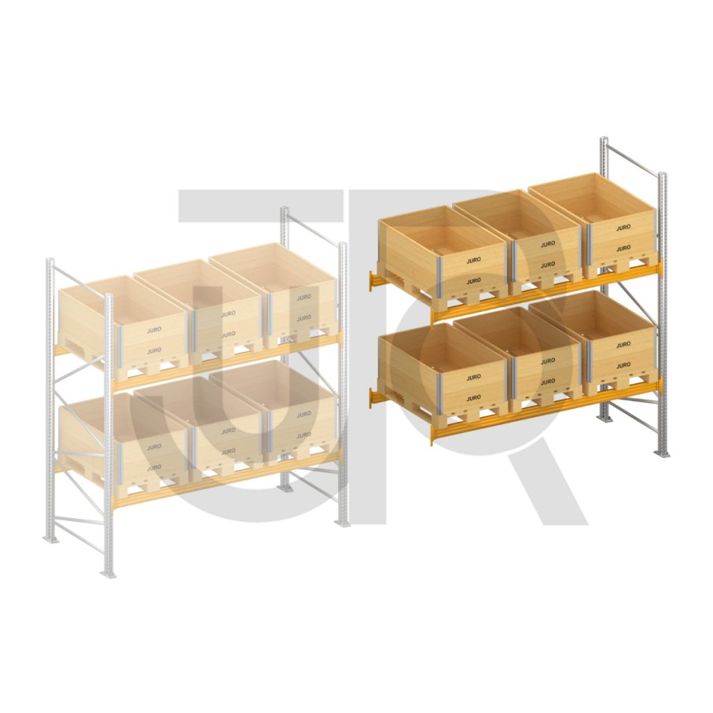 Palletstelling H3000 x D1100, liggers 106/4 geel| aanbouwset vak 2700 mm-0