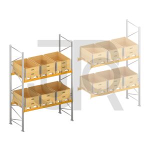 Palletstelling H4000 x D1100, liggers 106/4 geel | startset vak 2700 mm -0