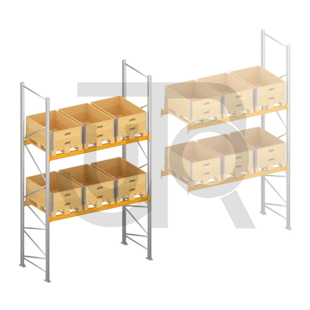 Palletstelling H4500 x D1100, liggers 106/4 geel | startset vak 2700 mm -0