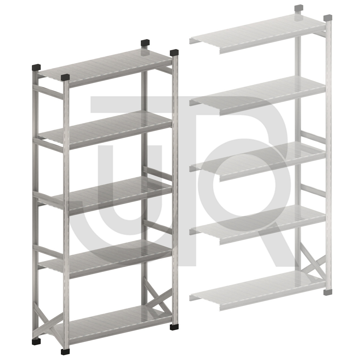 Gebruikte legbordstelling H2500 x D320 | startset vak 1200 mm-0