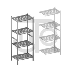 Hygiënische stelling H1800 x D460 | startset vak 660 mm-0