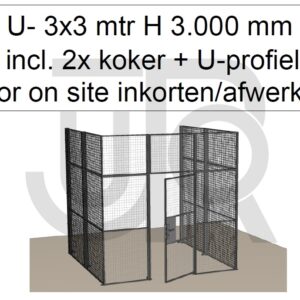 Scheidingswand Troax U-vorm, 3003x3036x3000 mm (BxLxH) incl. 1 afsluitbare deur-0