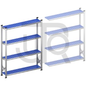 Legbordstelling H1972 x D320 | blauwe kunststof legborden | startset vak 1500 mm-0