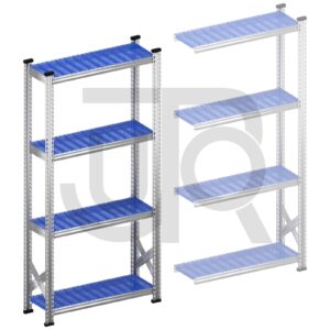 Legbordstelling H1972 x D320 | blauwe kunststof legborden | startset vak 900 mm-0