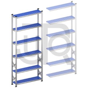 Legbordstelling H3028 x D320 | blauwe kunststof legborden | startset vak 1350 mm-0