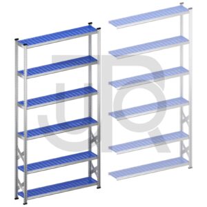 Legbordstelling H3028 x D320 | blauwe kunststof legborden | startset vak 1500 mm-0