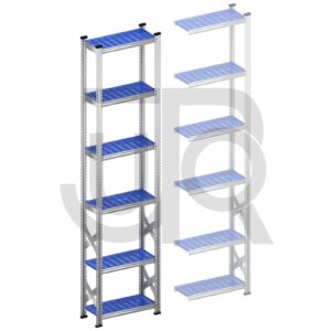 Legbordstelling H3028 x D320 | blauwe kunststof legborden | startset vak 600 mm-0