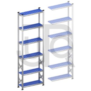 Legbordstelling H3028 x D320 | blauwe kunststof legborden | startset vak 1050 mm-0