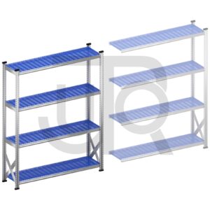 Legbordstelling H1972 x D400 | blauwe kunststof legborden | startset vak 1500 mm-0