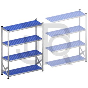 Legbordstelling H1972 x D500 | blauwe kunststof legborden | startset vak 1500 mm-0