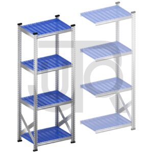 Legbordstelling H1972 x D500 | blauwe kunststof legborden | startset vak 600 mm-0