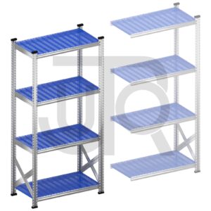 Legbordstelling H1972 x D500 | blauwe kunststof legborden | startset vak 900 mm-0