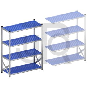 Legbordstelling H1972 x D600 | blauwe kunststof legborden | startset vak 1500 mm-0