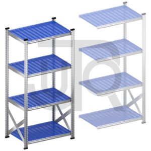 Legbordstelling H1972 x D600 | blauwe kunststof legborden | startset vak 900 mm-0