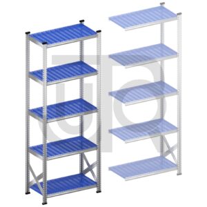 Legbordstelling H2500 x D500 | blauwe kunststof legborden | startset vak 900 mm-0