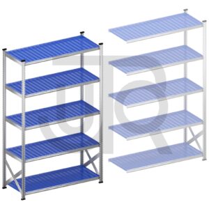 Legbordstelling H2500 x D600 | blauwe kunststof legborden | startset vak 1500 mm-0