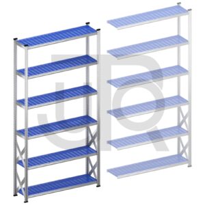 Legbordstelling H3028 x D400 | blauwe kunststof legborden | startset vak 1500 mm-0