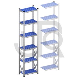 Legbordstelling H3028 x D400 | blauwe kunststof legborden | startset vak 600 mm-0