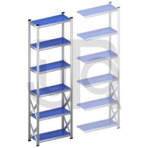 Legbordstelling H3028 x D400 | blauwe kunststof legborden | startset vak 900 mm-0