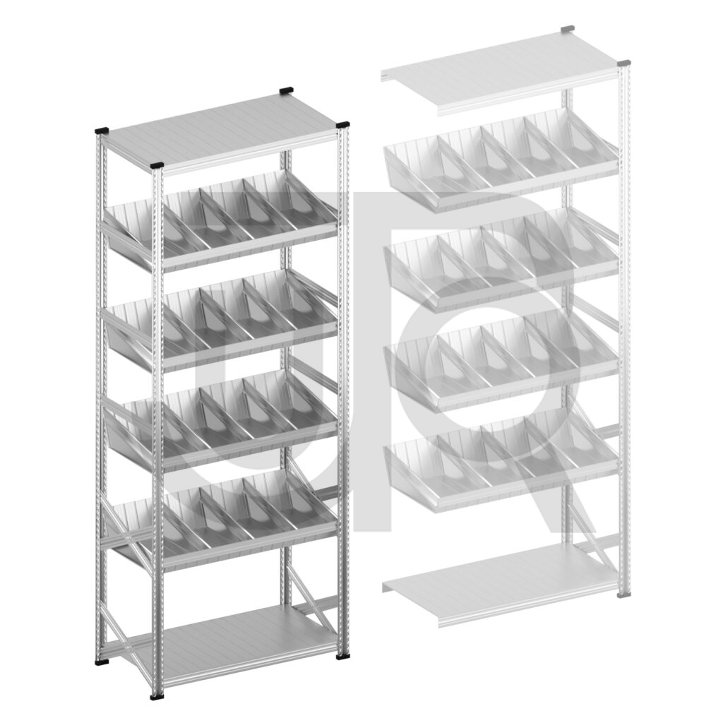 Modulaire bakken stelling H3028 x D320 |startset vak 1200 mm-0
