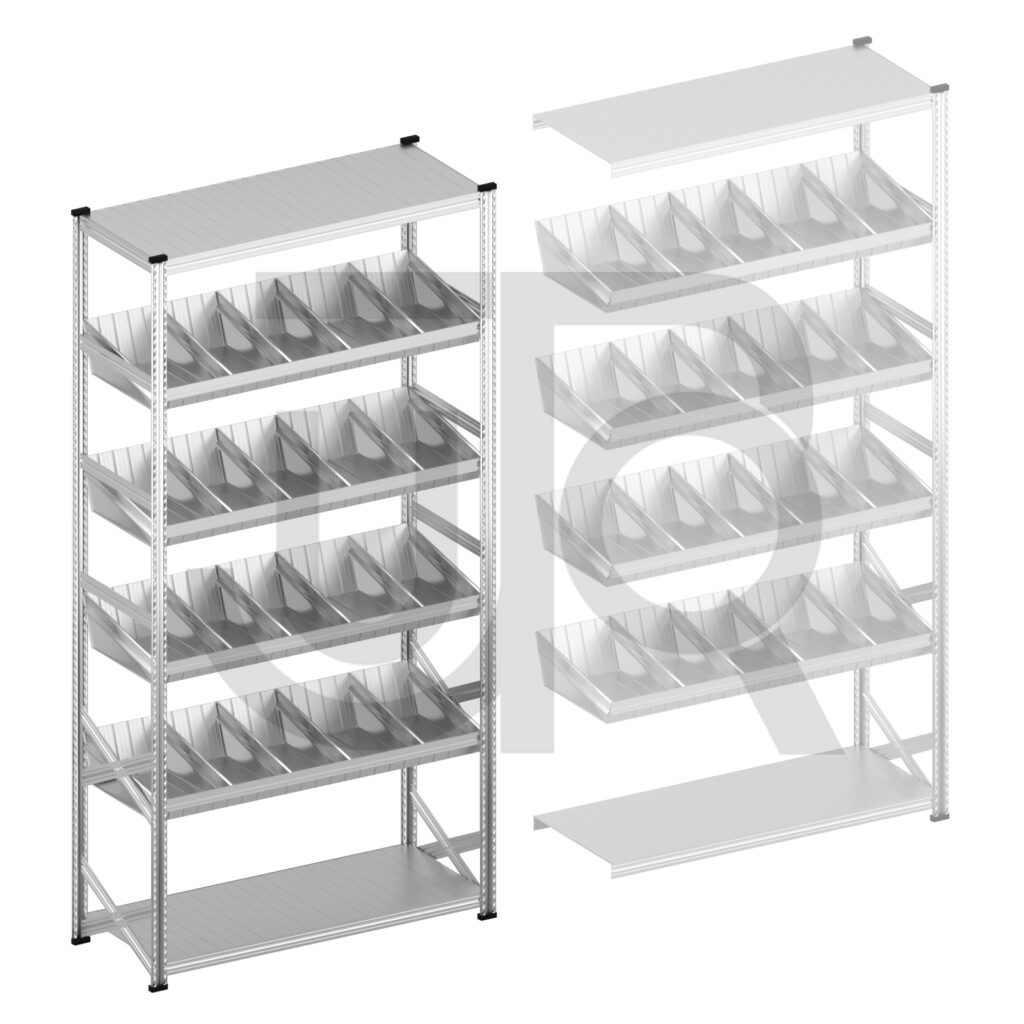 Modulaire bakken stelling H3028 x D800 |startset vak 1500 mm-0