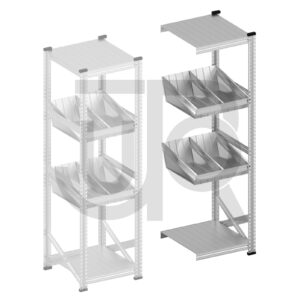 Modulaire bakken stelling H1972 x D400 |aanbouwset vak 600 mm-0