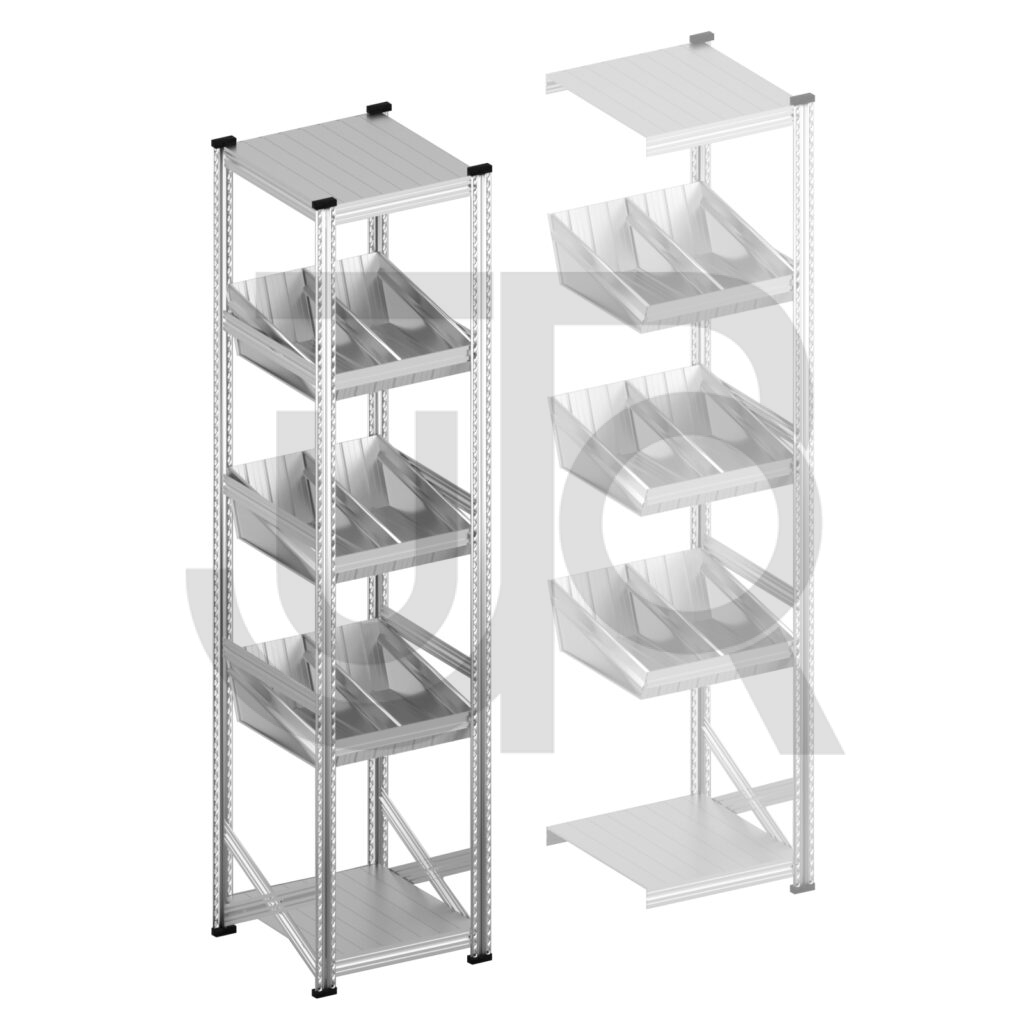 Modulaire bakken stelling H2500 x D500 |startset vak 600 mm-0