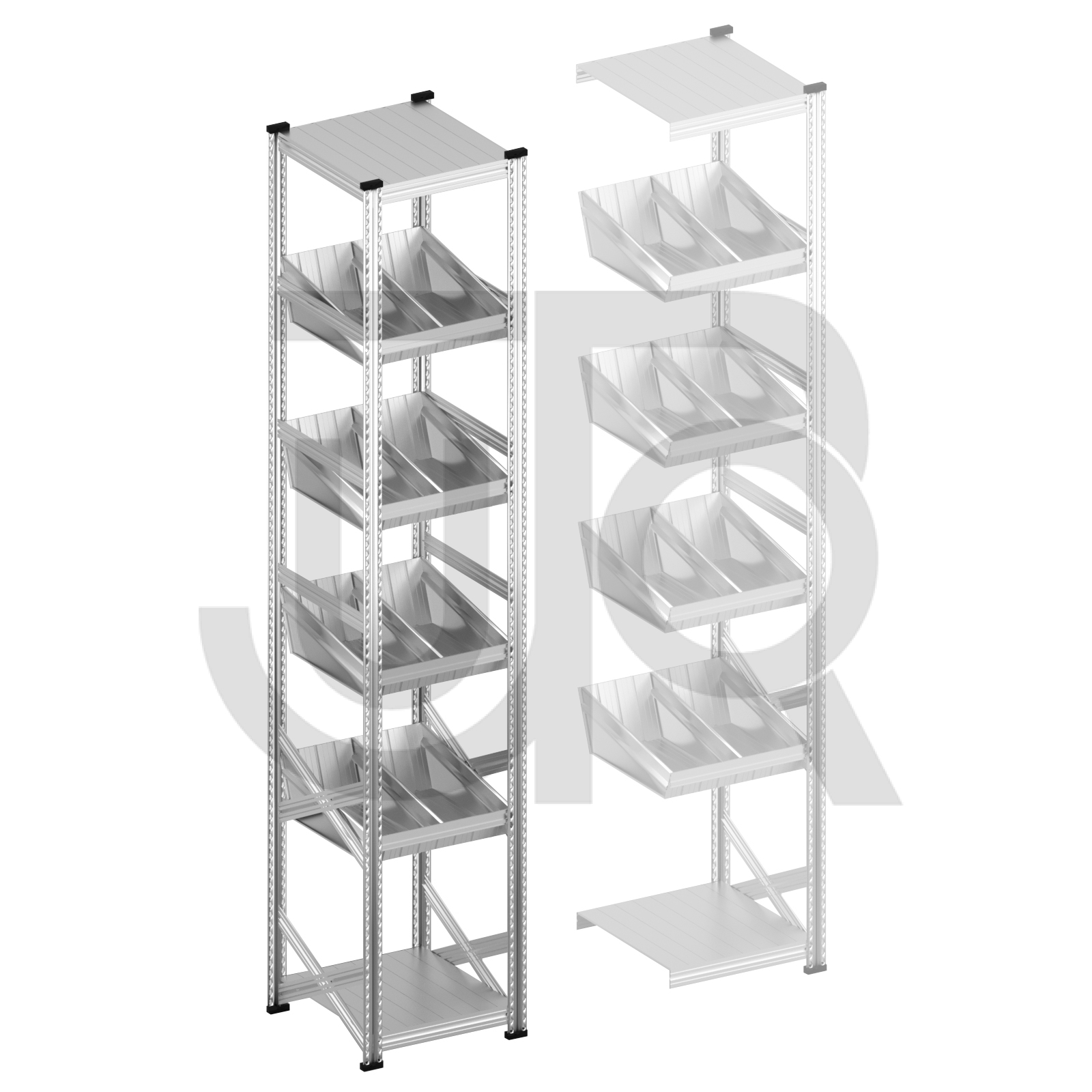 Modulaire bakken stelling H3028 x D800 |startset vak 600 mm-0