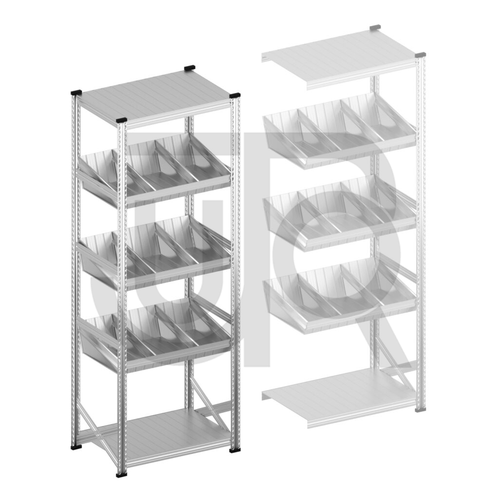 Modulaire bakken stelling H2500 x D320 |startset vak 900 mm-0
